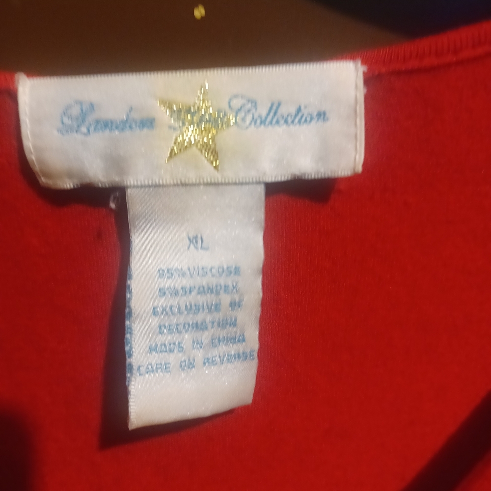 Red Ruched Blouse with Embellished Details (A) - Picture 5 of 11